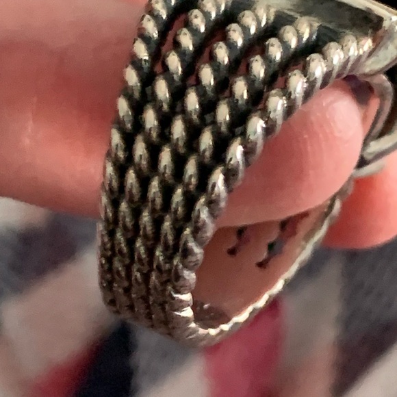 David Yurman 925 silver Amethyst and diamond classic cable rope ring. 4 cables - Picture 14 of 15